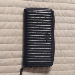COACH Quilted Black Accordion Zip Wallet with Rivets-Brand New with Tags and box
